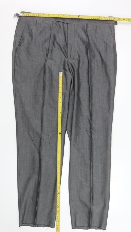 Torre Cerimonia Men's Grey Wool Mohair Blend Dress Trousers 40R