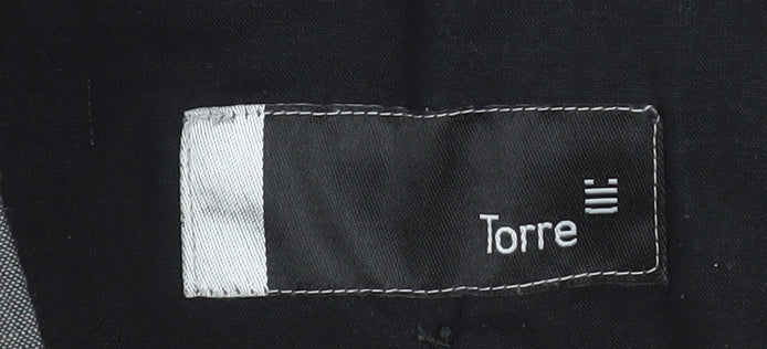 Torre Men's Grey Wool Mohair Blend Dress Trousers 36R Classic Fit