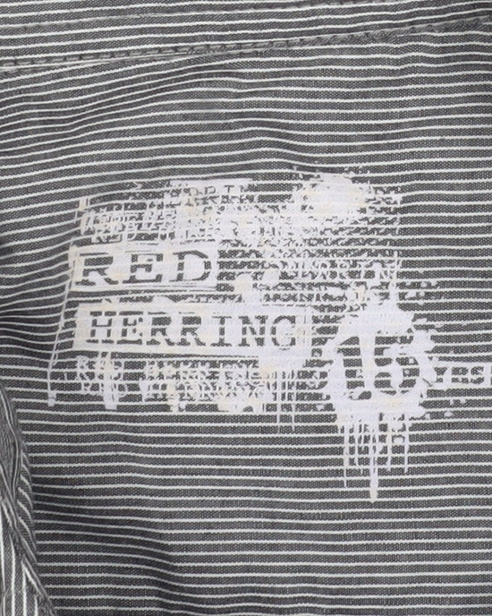 Red Herring Boys Grey Striped Button-Up Long Sleeve Shirt 16 Years