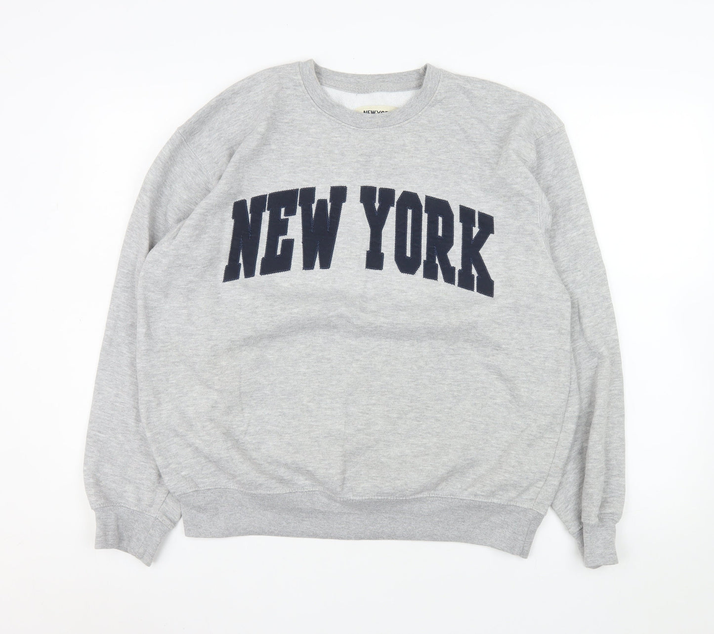 New York Popular Men's Grey Crew Neck Sweatshirt L
