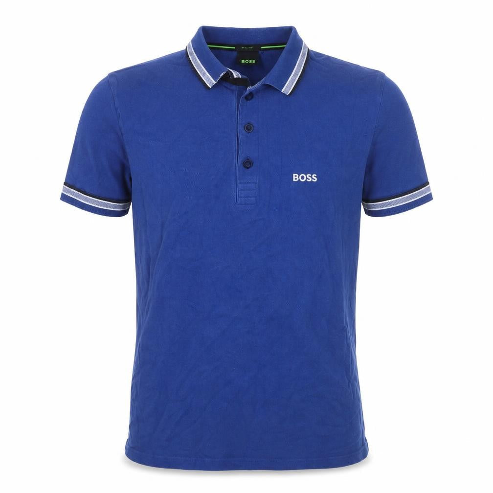 BOSS Men's Blue Cotton Regular Fit Polo Shirt Size S