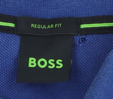 BOSS Men's Blue Cotton Regular Fit Polo Shirt Size S
