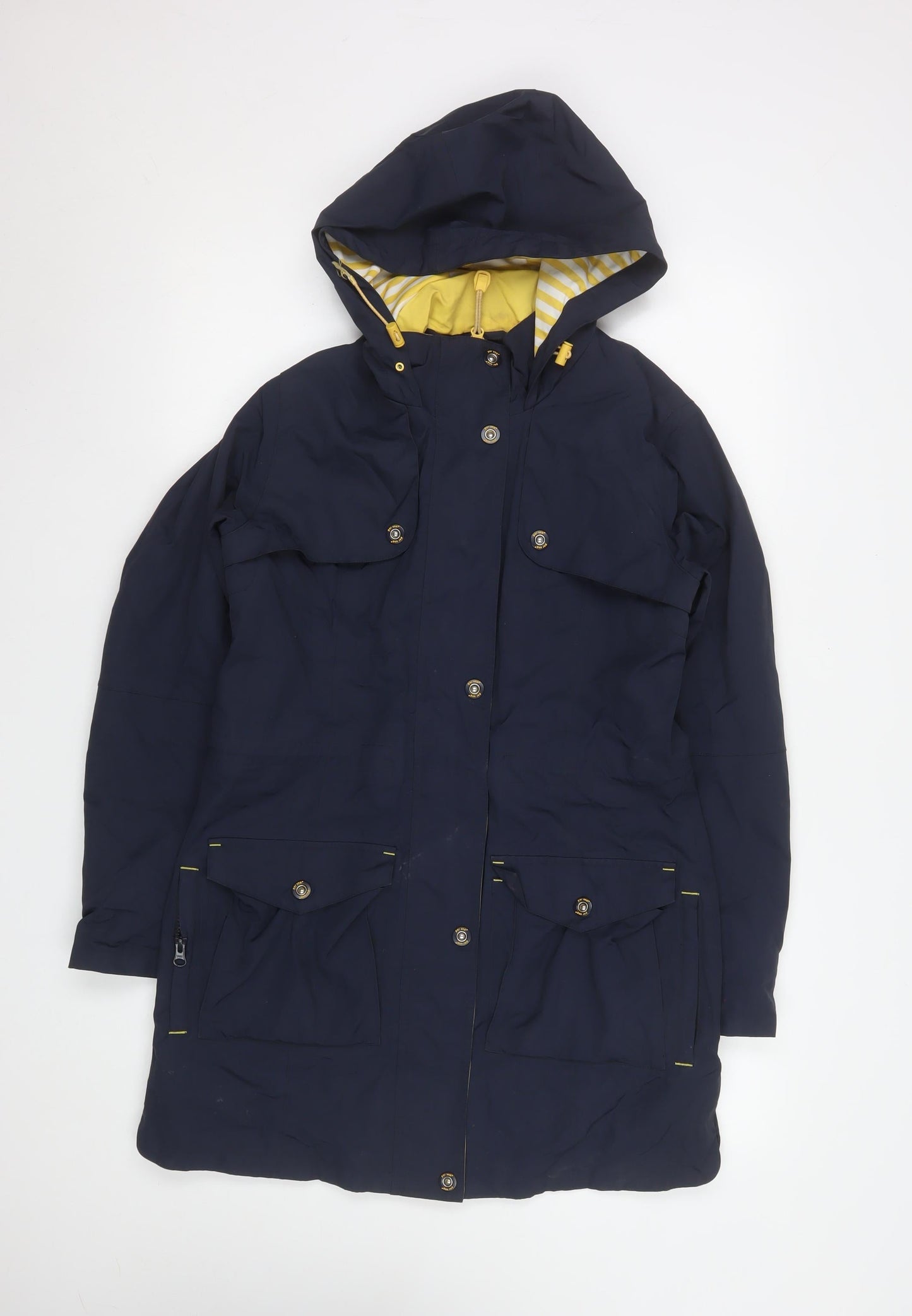 Marks and Spencer Women's Blue Hooded Parka Coat Size 10 Waterproof Longline