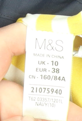 Marks and Spencer Women's Blue Hooded Parka Coat Size 10 Waterproof Longline
