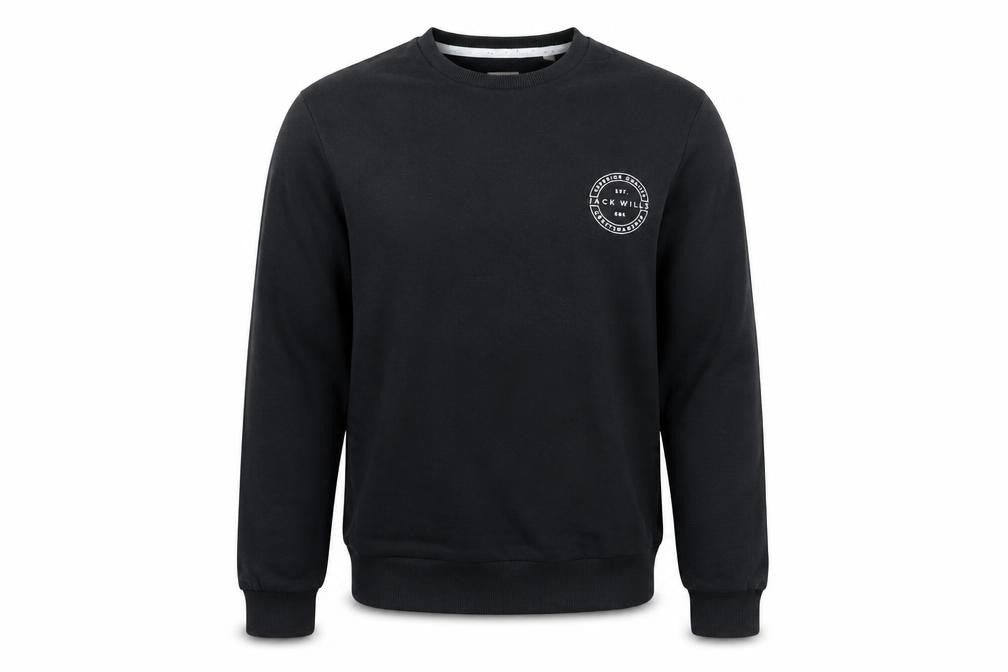 Jack Wills Men Black Medium Sweatshirt Pullover Crew Neck Fleece