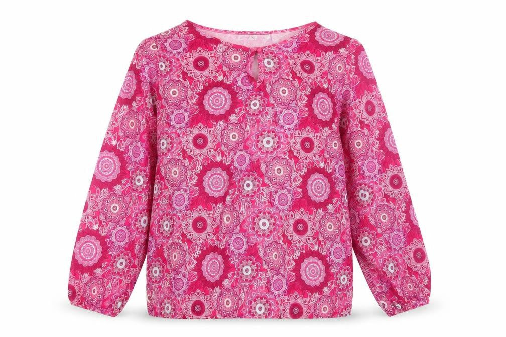 Paco Boutique Womens Pink Floral Tunic Long Sleeve Blouse Size 10