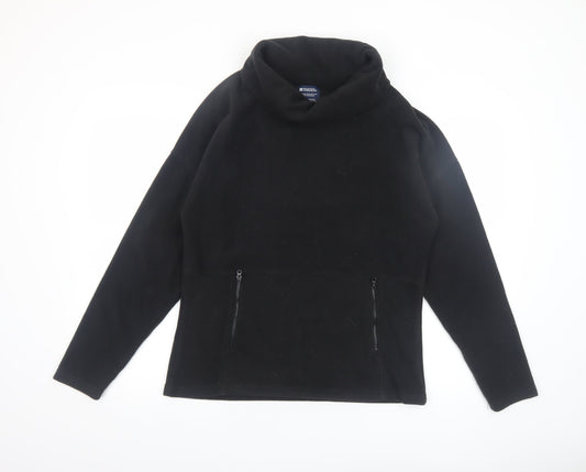 Mountain Warehouse Women Black Fleece Pullover Sweatshirt UK 12