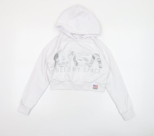 Cool Club Girls White NASA Hoodie Size 13-14 Years Pullover Graphic Print