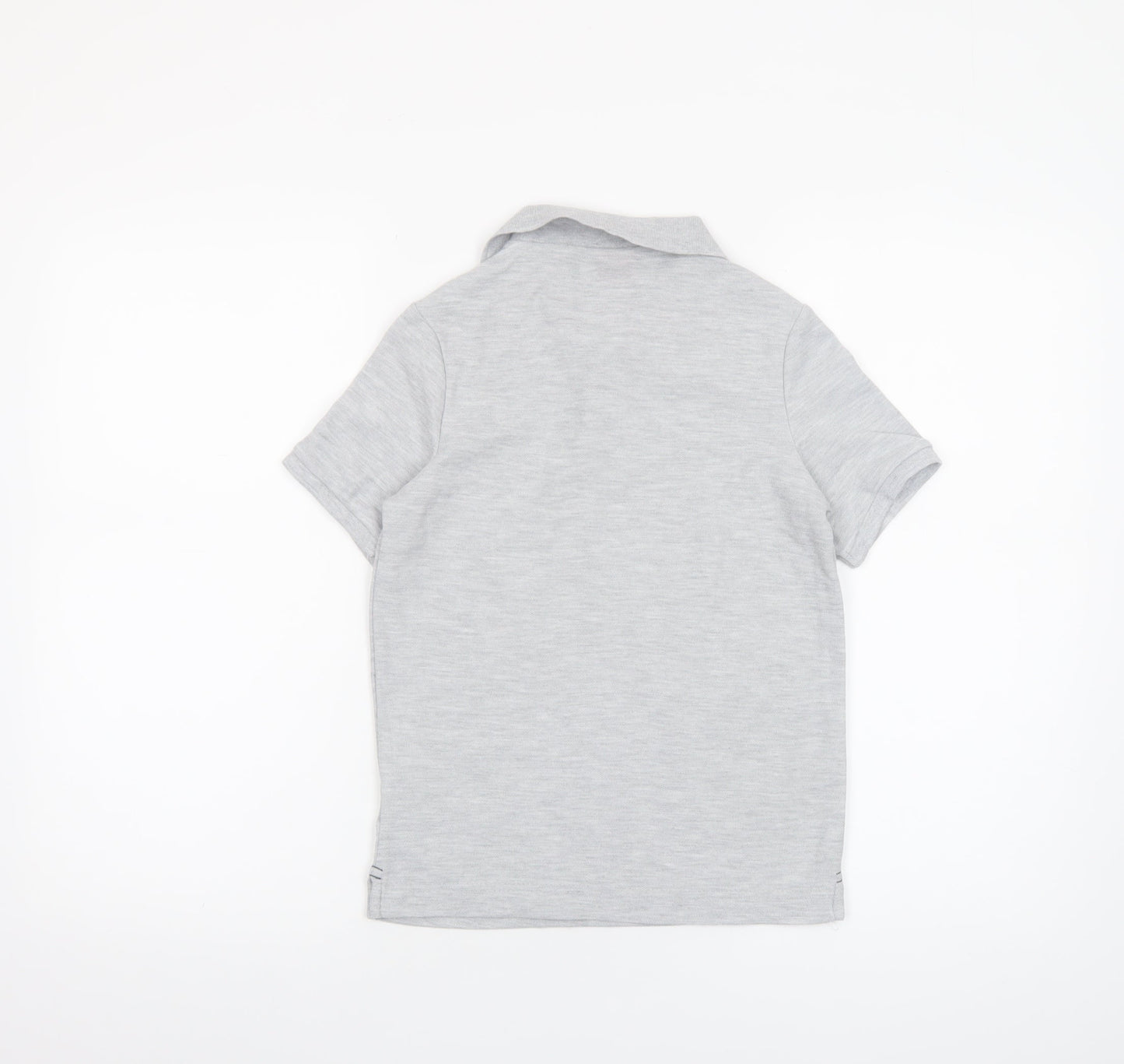 Slazenger Boys Grey Polo Shirt 9-10 Years Short Sleeve Cotton Blend