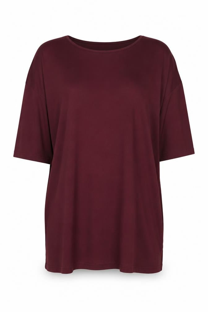 Hush Women's Red Basic Jersey Boat Neck T-Shirt Size S