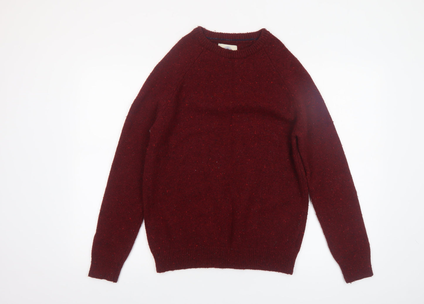 Mantaray Men's Red Wool Blend Crew Neck Jumper Size S