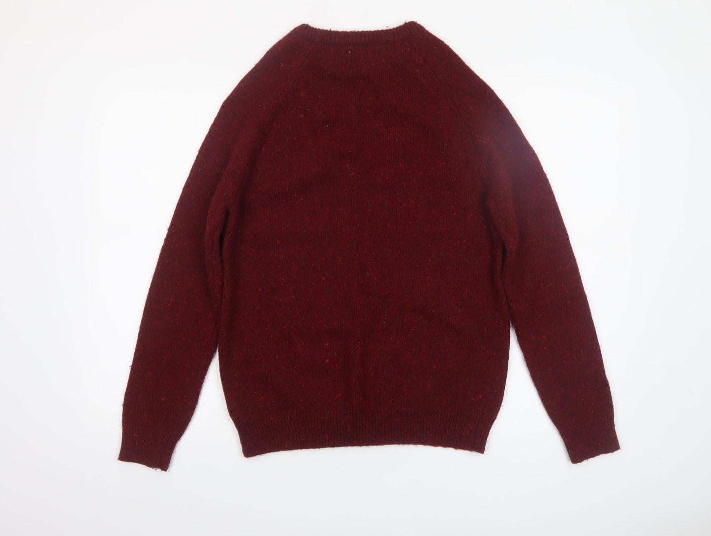 Mantaray Men's Red Wool Blend Crew Neck Jumper Size S