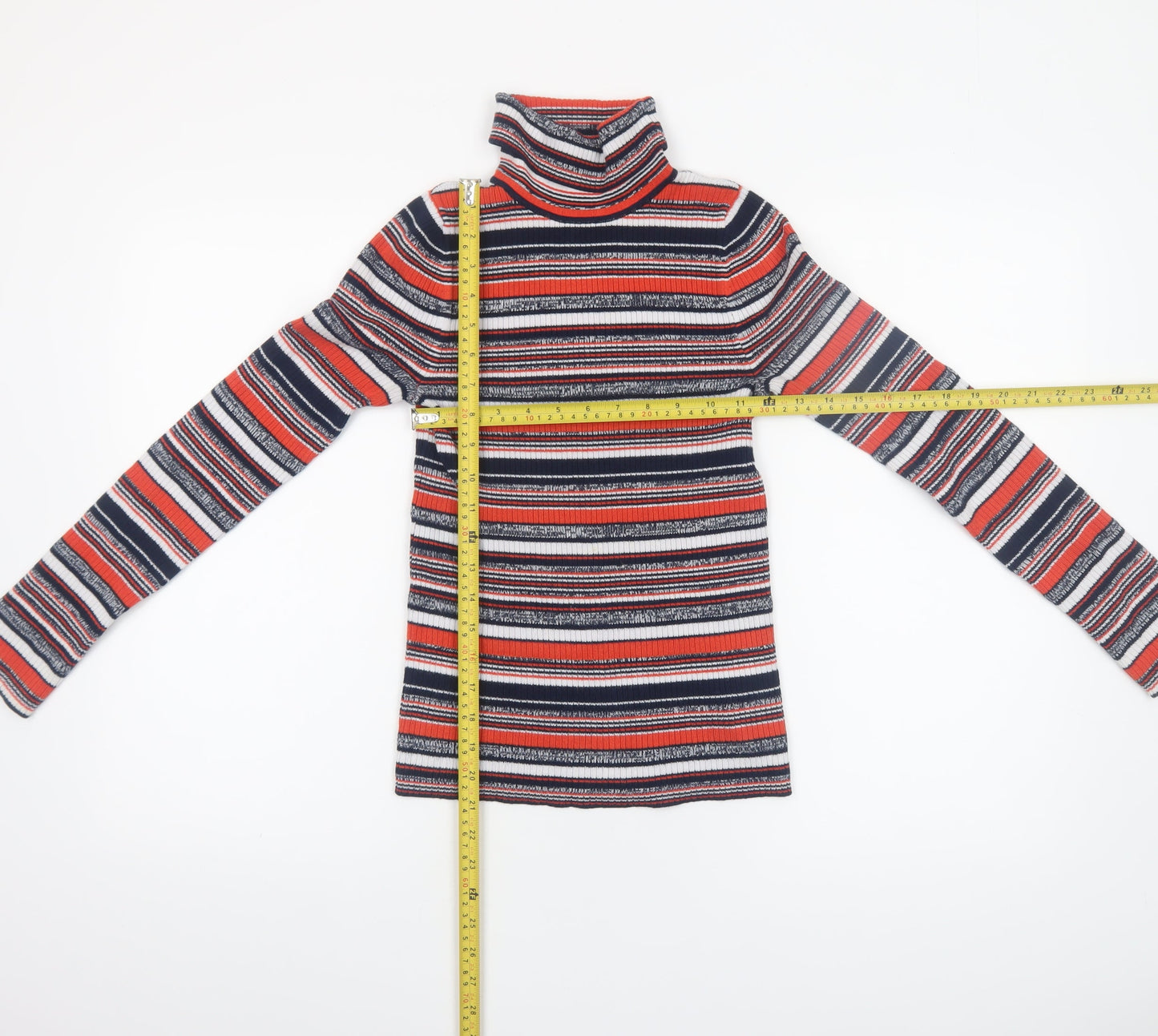 ASOS Womens Multicoloured Roll Neck Slim Knit Jumper Size 4