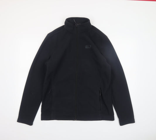 Jack Wolfskin Mens Black Fleece Full Zip Outdoor Jacket Size S
