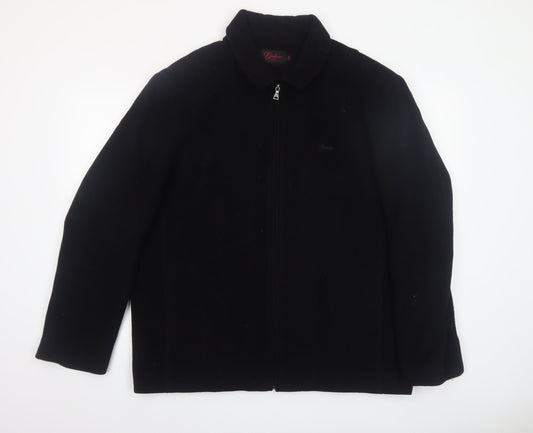 Gadoni Men’s Black Wool Full Zip Collared Jacket Size 44 Regular