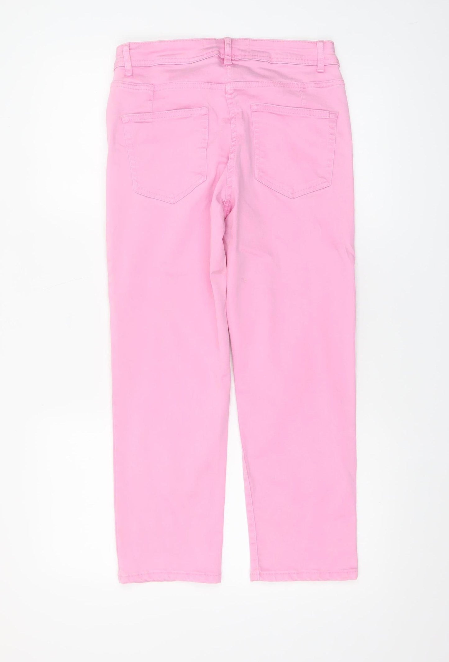 Next Women's Pink Slim Straight Jeans Size 10P Soft Stretch Denim