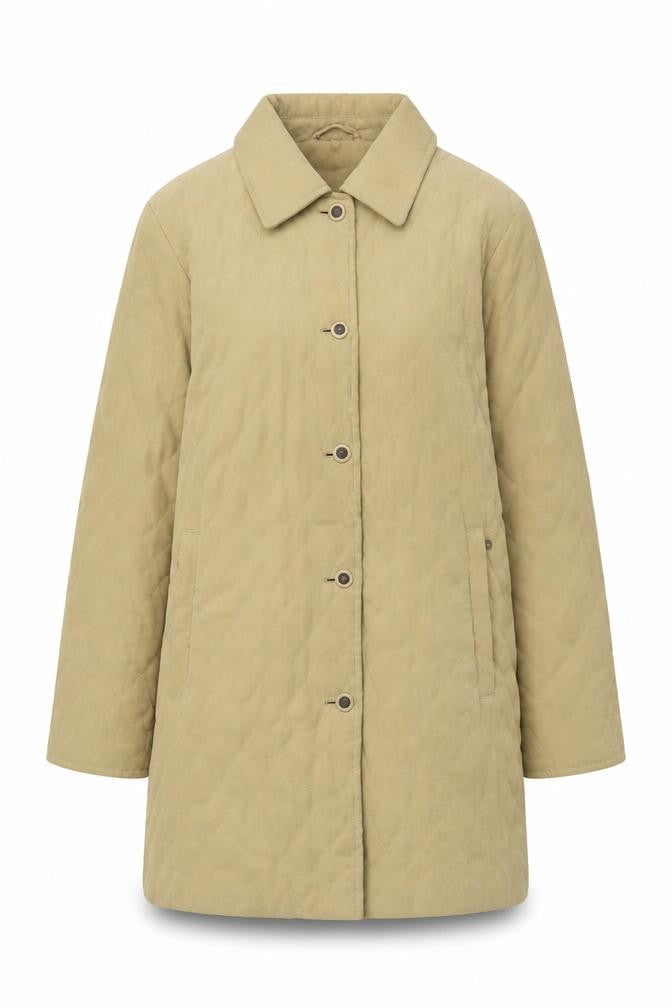 Eastex Women’s Beige Quilted Mid-Length Coat Size 12