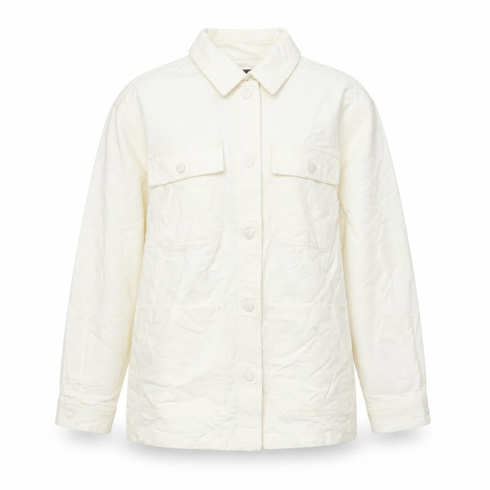Primark Women's Ivory Button-Up Lyocell Cotton Long Sleeve Shirt Size S