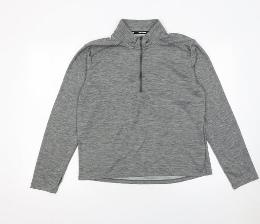 Nike Men's Grey Dri-FIT 1/2 Zip Running Sweatshirt Size M