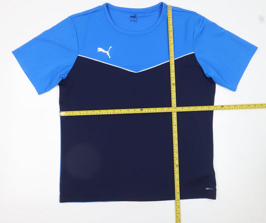Puma Men Blue Colourblock DryCELL 2XL Short Sleeve Sports T-Shirt