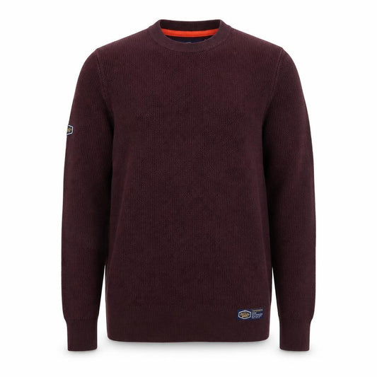 Superdry Men’s Red Cotton Waffle Knit Jumper Size M Crew Neck