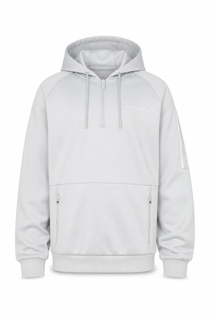 McKenzie Mens Grey 1/2 Zip Hooded Sweatshirt Medium