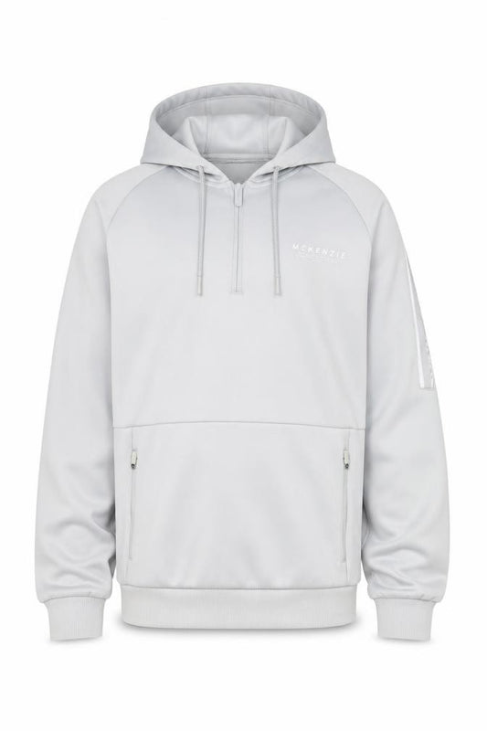 McKenzie Mens Grey 1/2 Zip Hooded Sweatshirt Medium