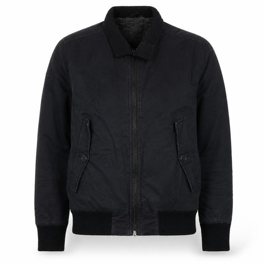 Superdry Men’s Black Bomber Jacket L Cotton Casual Zip Coat