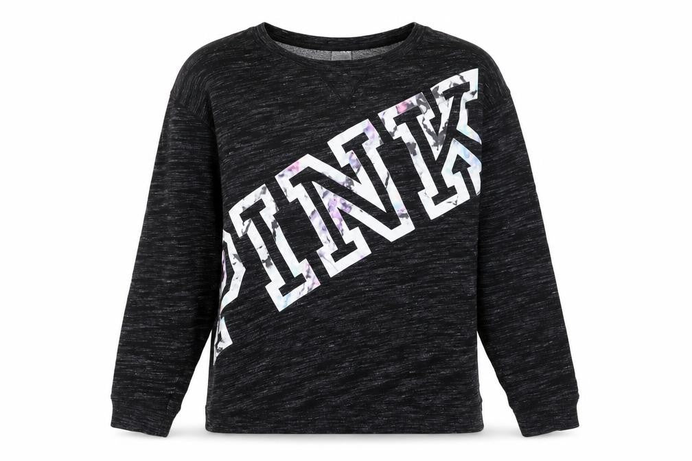 Victoria's Secret PINK Women's Black Cotton Blend Pullover Sweatshirt Size 12