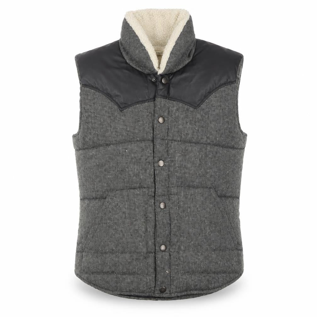 Another Influence Men's Grey Padded Wool Blend Bodywarmer Waistcoat M