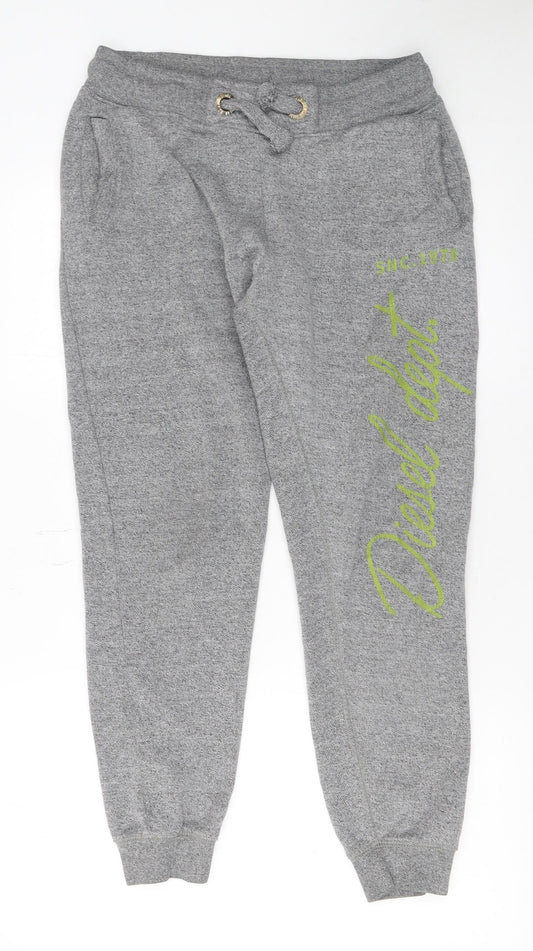 Diesel Men's Grey Jogger Trousers M Regular Fit Logo Casual