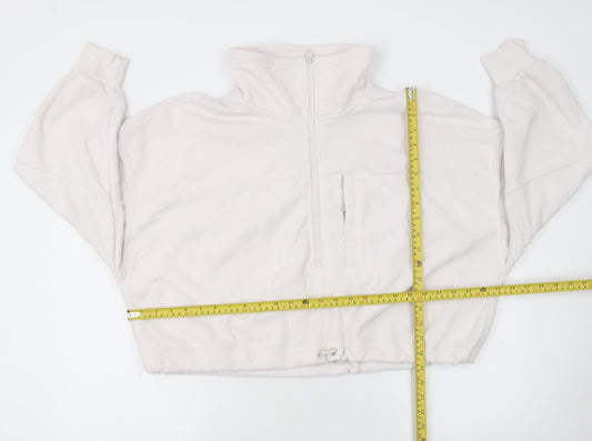 Anko Active Women's Beige Fleece 1/4 Zip Sweatshirt Size 14