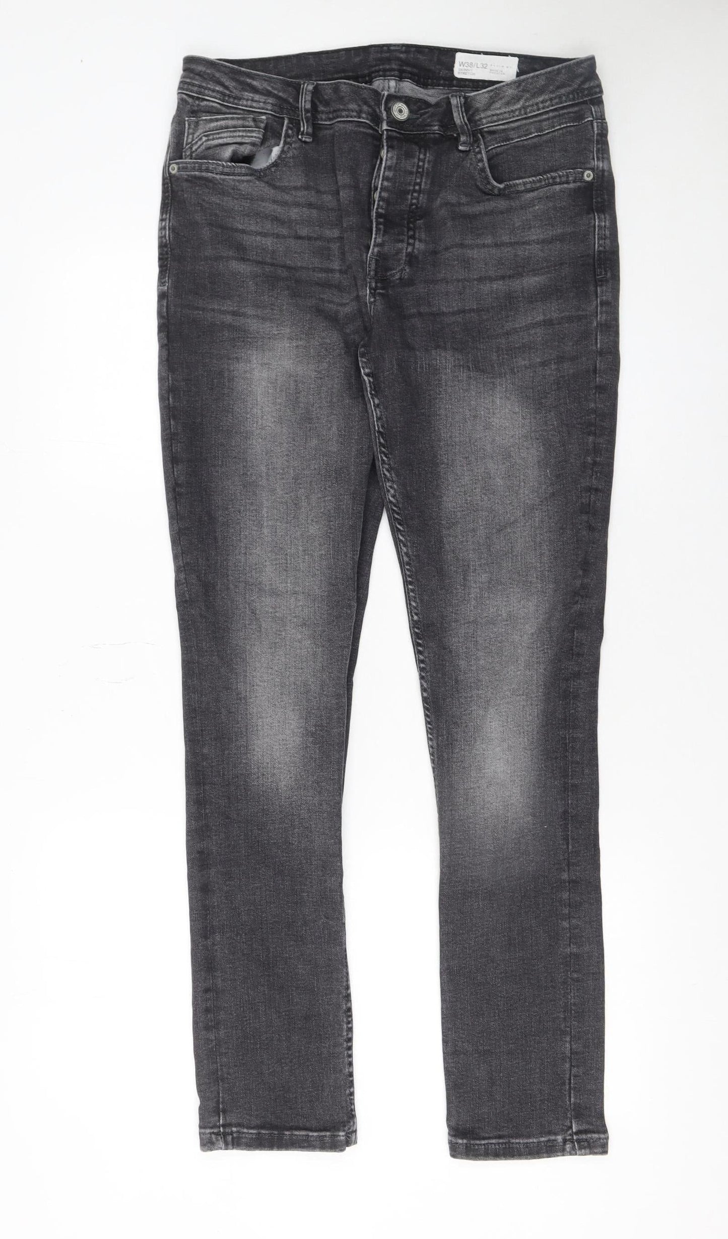 Denim Co. Men's Grey Skinny Stretch Jeans W38 L32