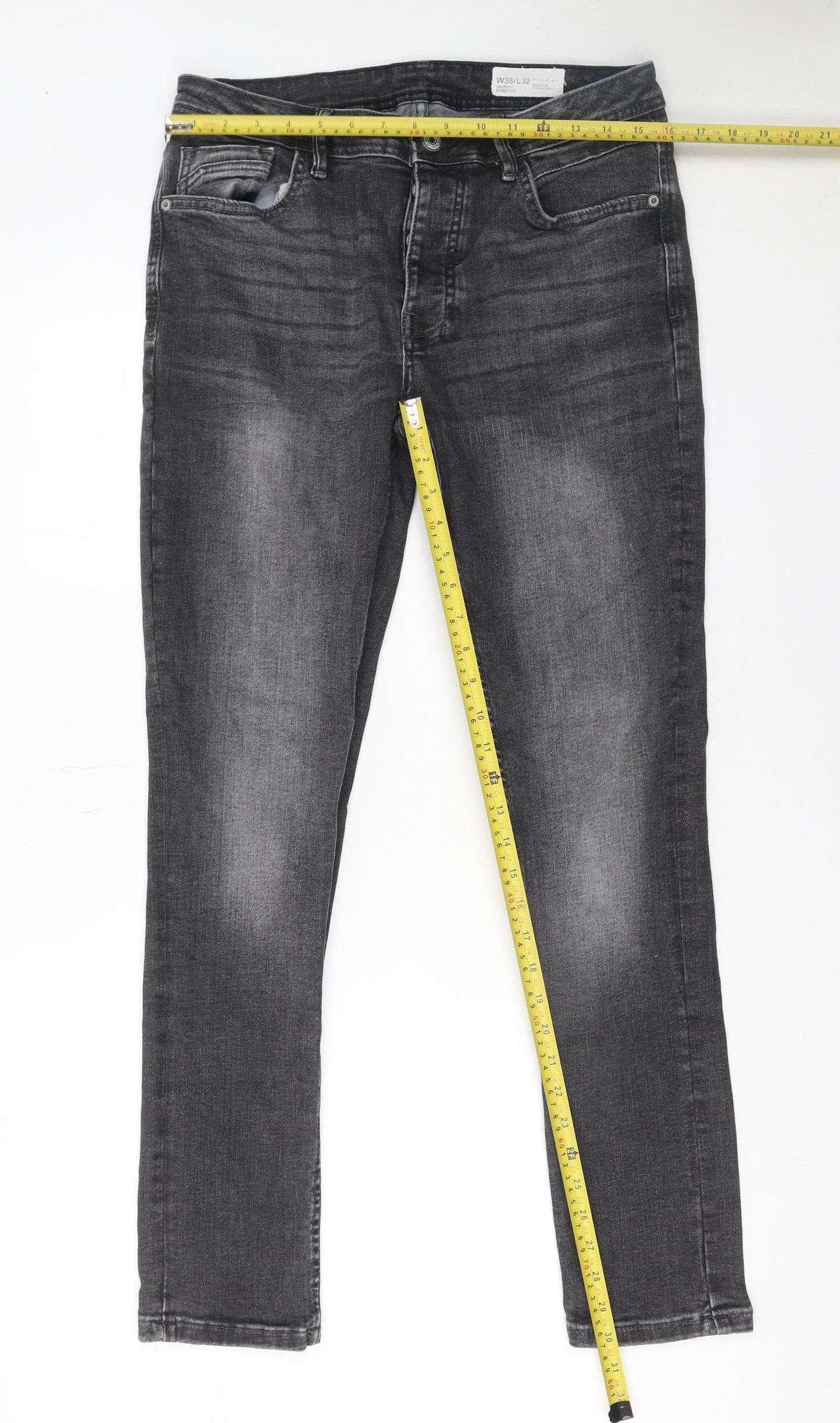 Denim Co. Men's Grey Skinny Stretch Jeans W38 L32