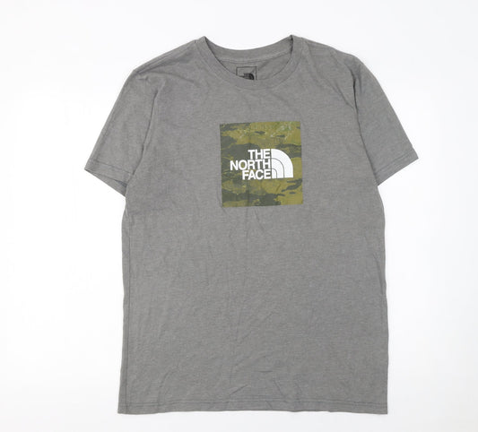 The North Face Men's Grey Graphic Print Crew Neck T-Shirt Size M