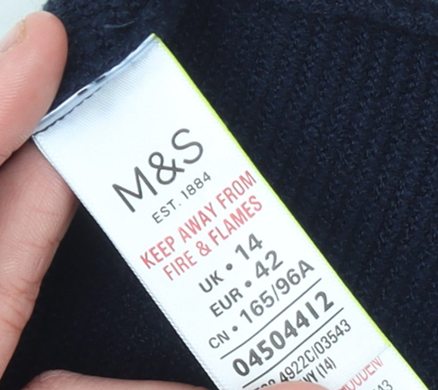 Marks and Spencer Womens Black Size 14 Open Front Knit Cardigan