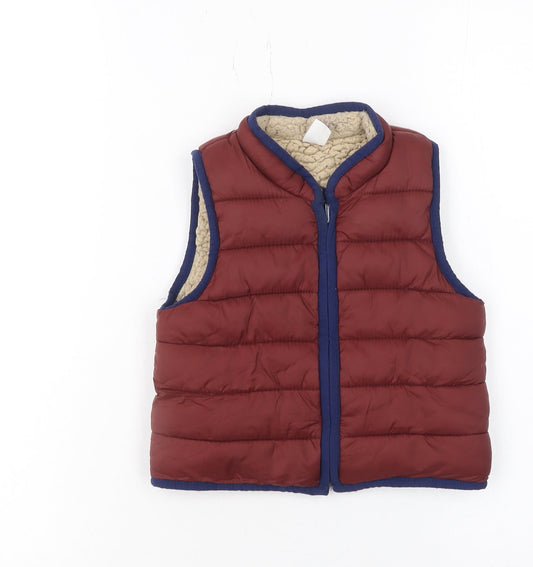 Baby GAP Unisex Brown 18-24 Months Reversible Puffer Waistcoat Jacket
