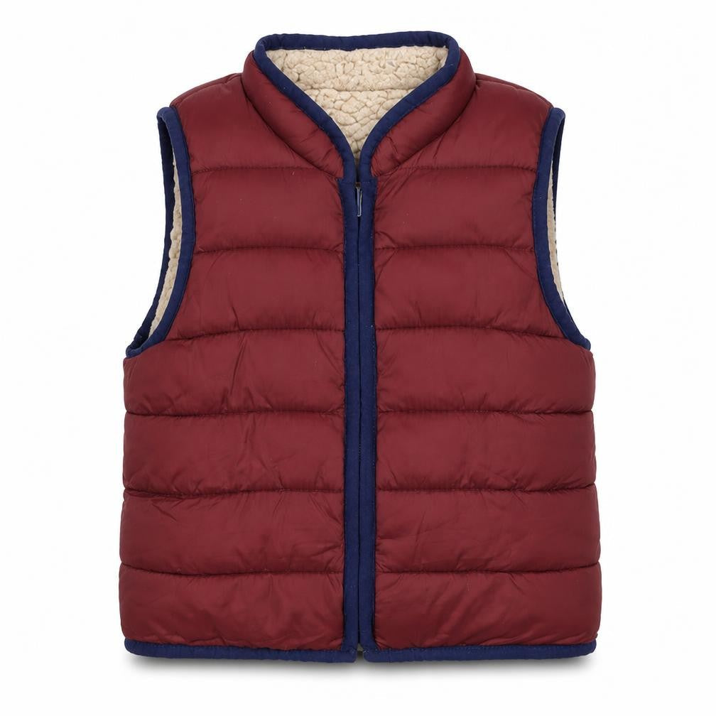Baby Gap Unisex Brown 18-24 Months Reversible Puffer Waistcoat Jacket