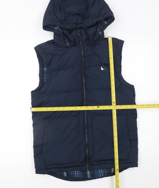 Jack Wills Men's Blue XS Hooded Puffer Gilet Waistcoat