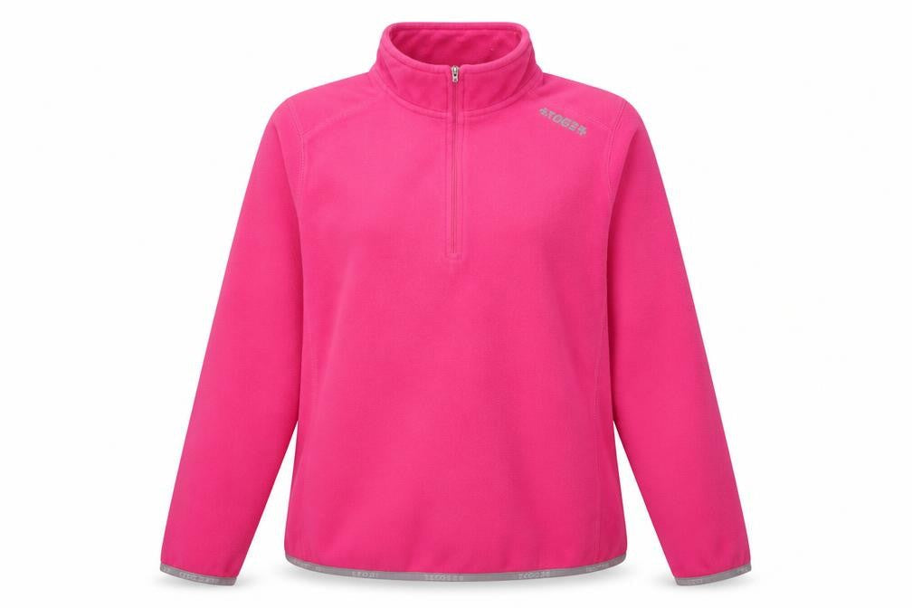 TOG24 Womens Pink 1/4 Zip Fleece Pullover Sweatshirt Size 16