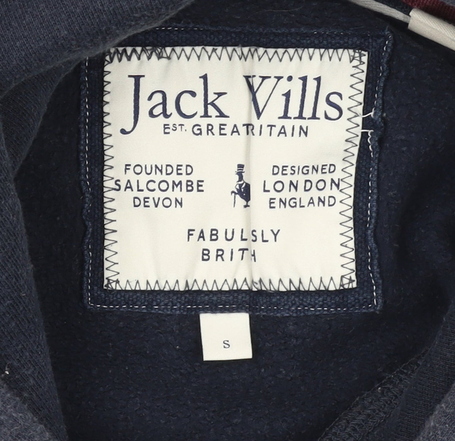 Jack Wills Men's Blue Pullover Hoodie Size S Regular Fit Logo