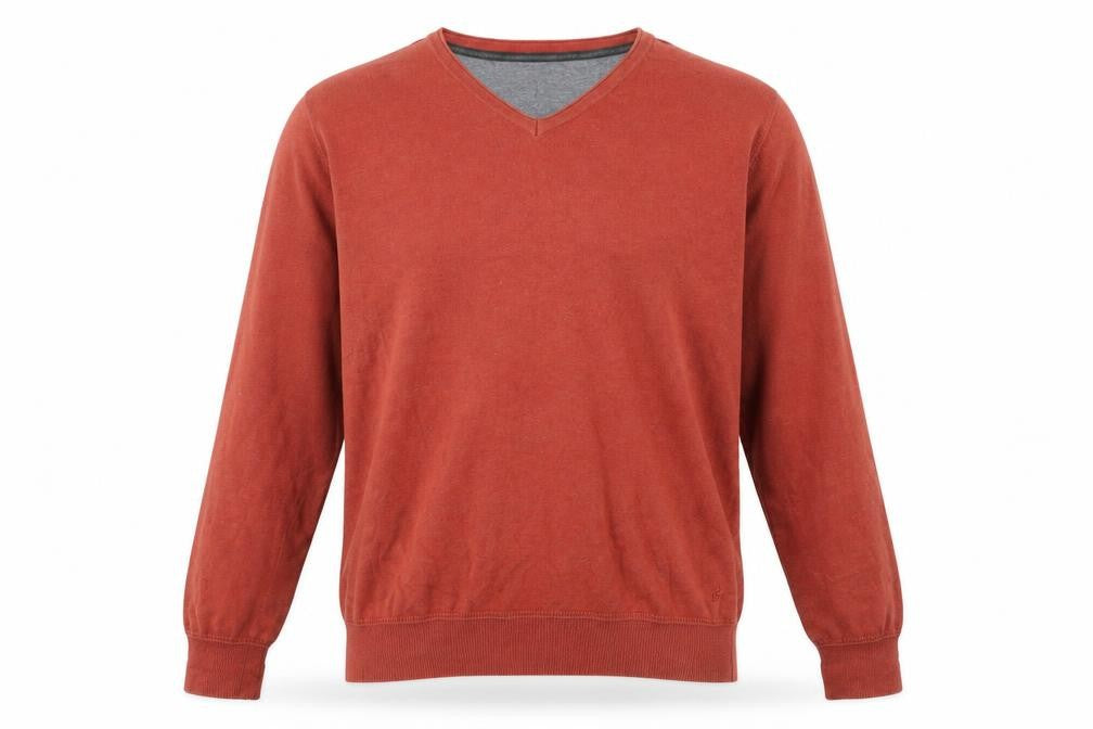 Rocha John Rocha Men’s Brown Cotton V-Neck Jumper Size L