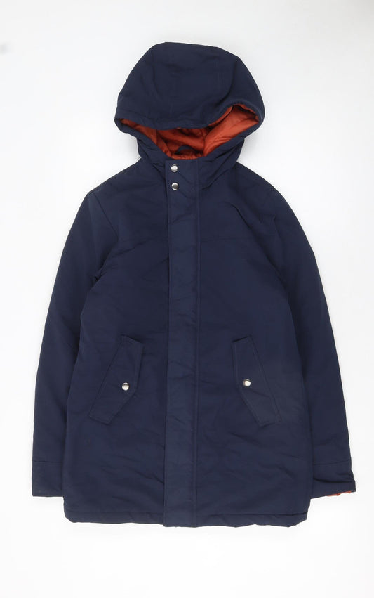 Jack & Jones Boys Blue Hooded Padded Parka Coat Age 14 Years 164cm