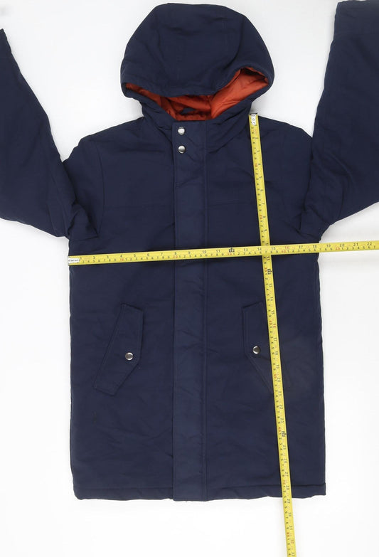 Jack & Jones Boys Blue Hooded Padded Parka Coat Age 14 Years 164cm