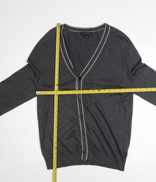 Banana Republic Men's Grey Silk Cotton Cashmere V-Neck Cardigan M