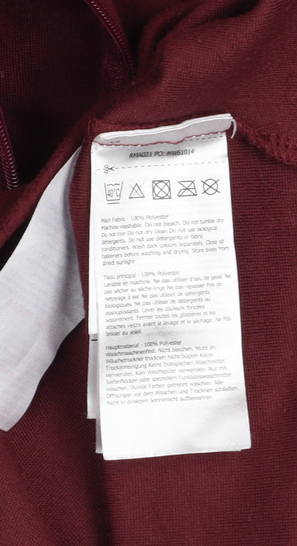 Regatta Mens Burgundy Fleece 1/4 Zip Sweatshirt Size M Outdoor Warm Top