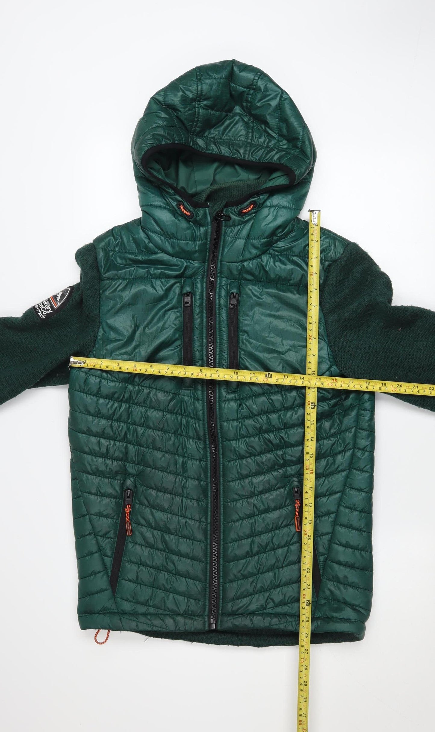 Superdry Men’s Green Storm Hooded Puffer Jacket Size S