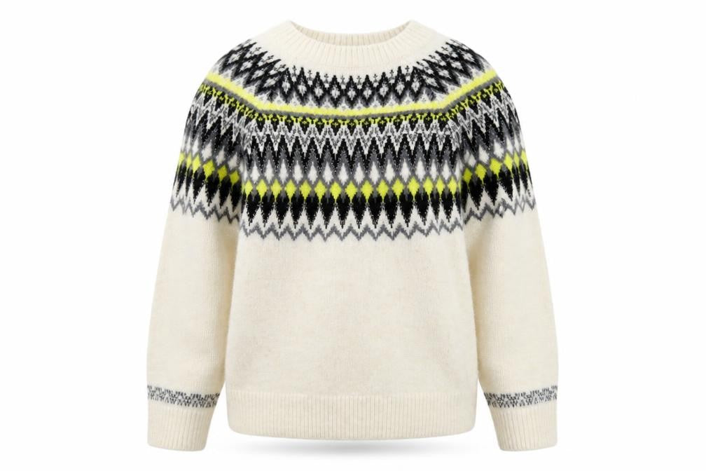 Marks and Spencer Women's Ivory Fair Isle Knit Jumper Size S