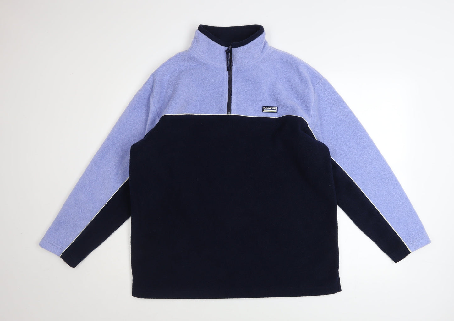 Maine New England Womens Blue Fleece 1/2 Zip Pullover Sweatshirt Size 12