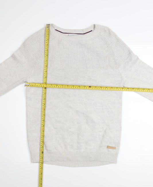Esprit Men’s Beige Cotton Crew Neck Pullover Jumper Size S
